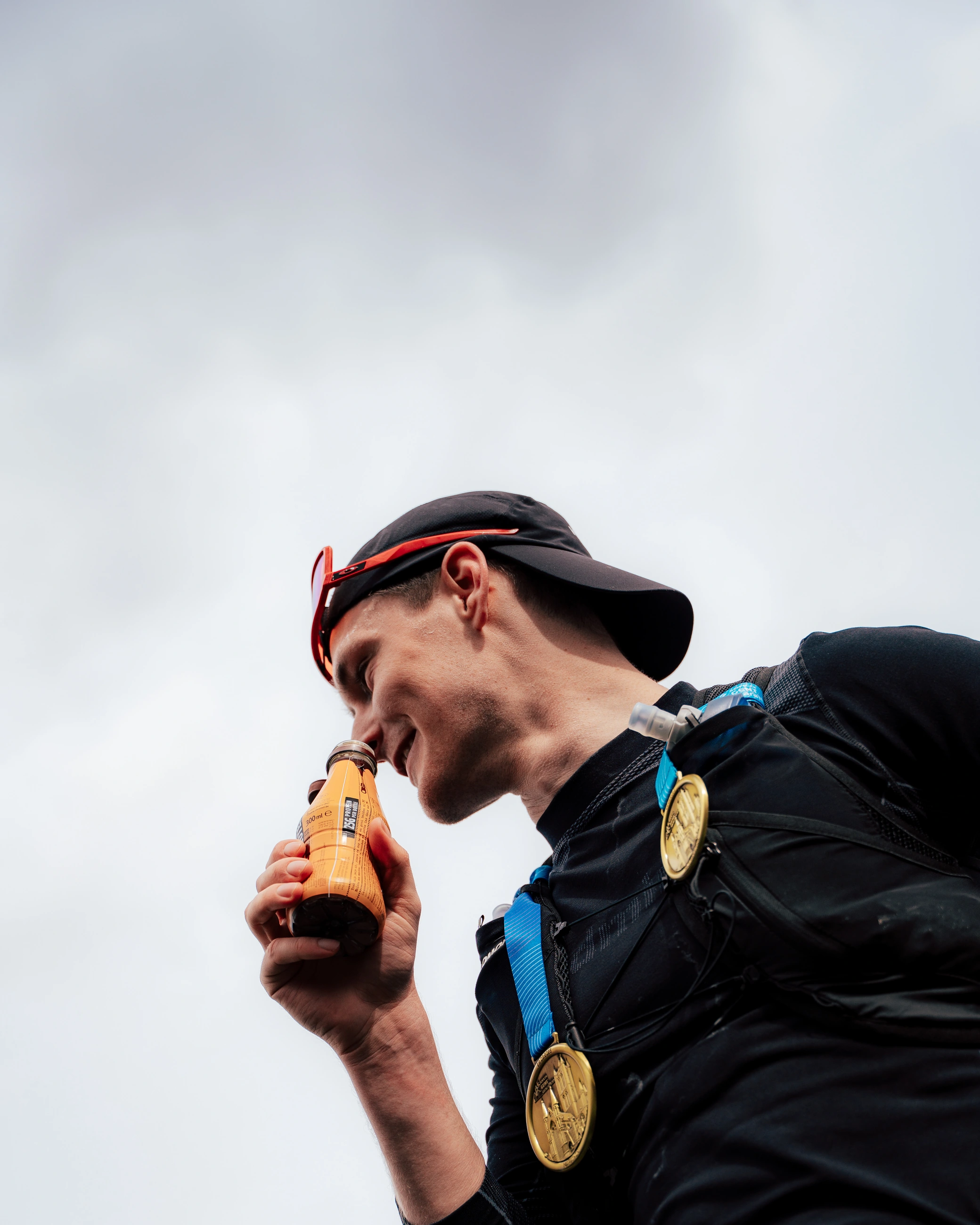 Stephen taking a drink after a long event