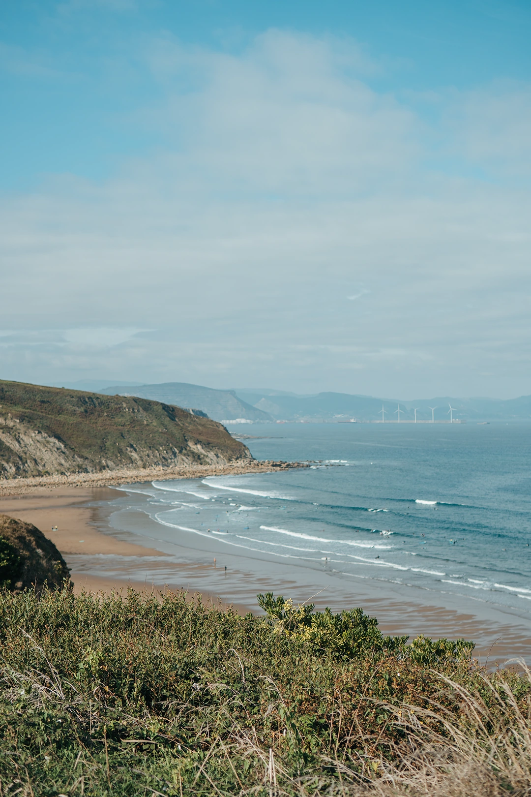 A sweeping coastline and beach on a Basque Country journey