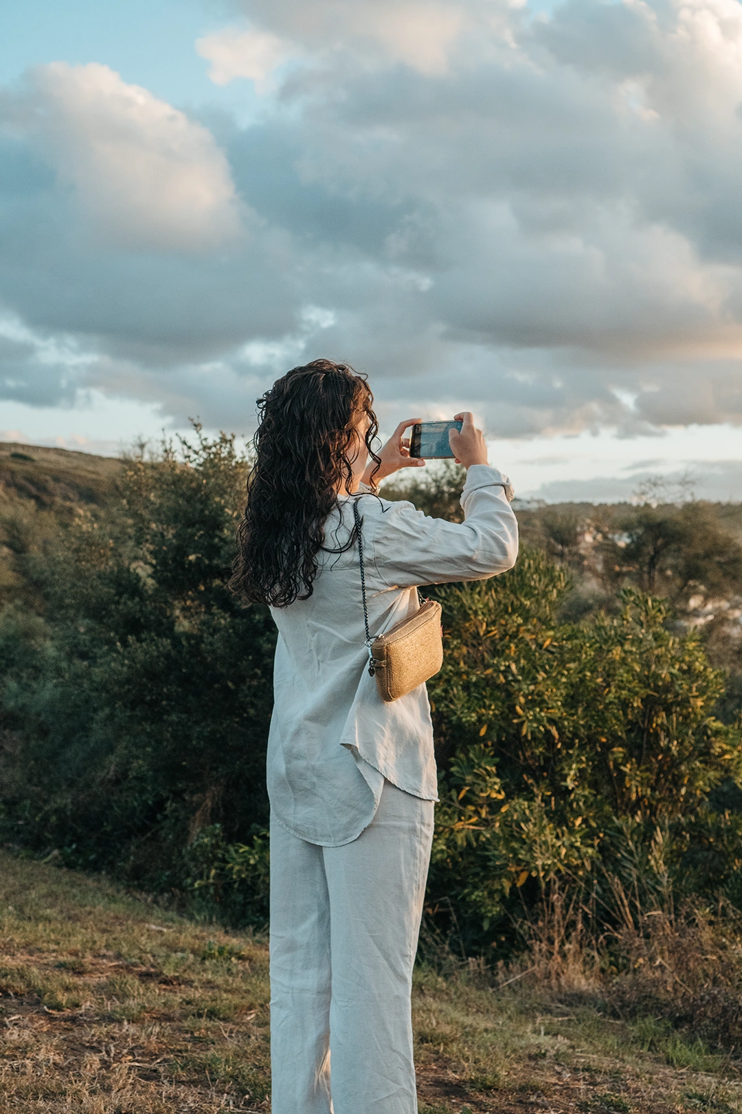 Britt photographing the landscape at sunset